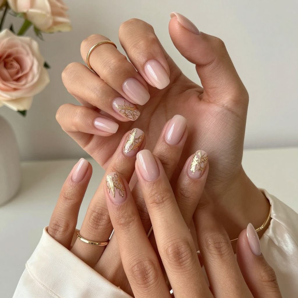Delicate Gold Lace Detail