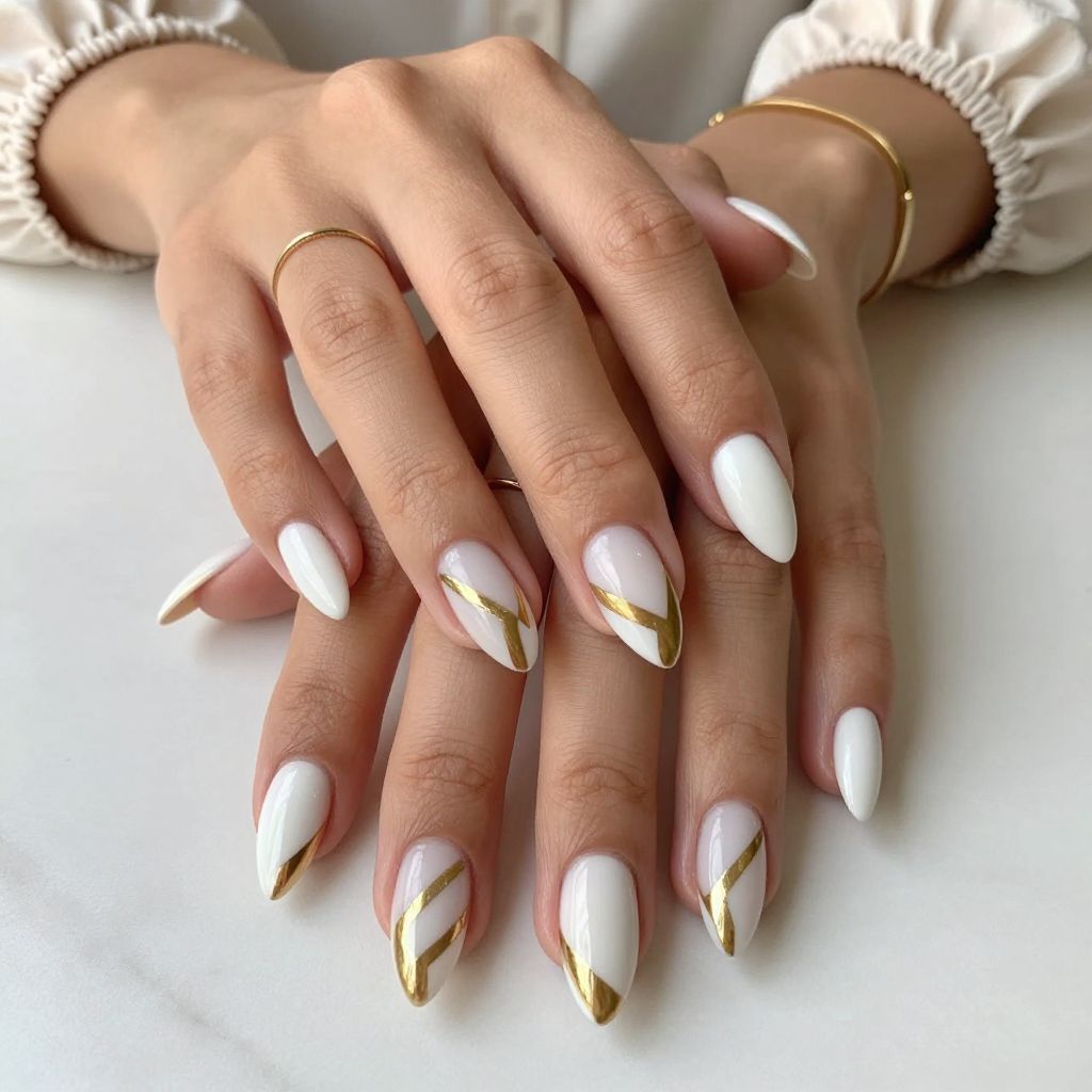 Gold and White Chevron Chic