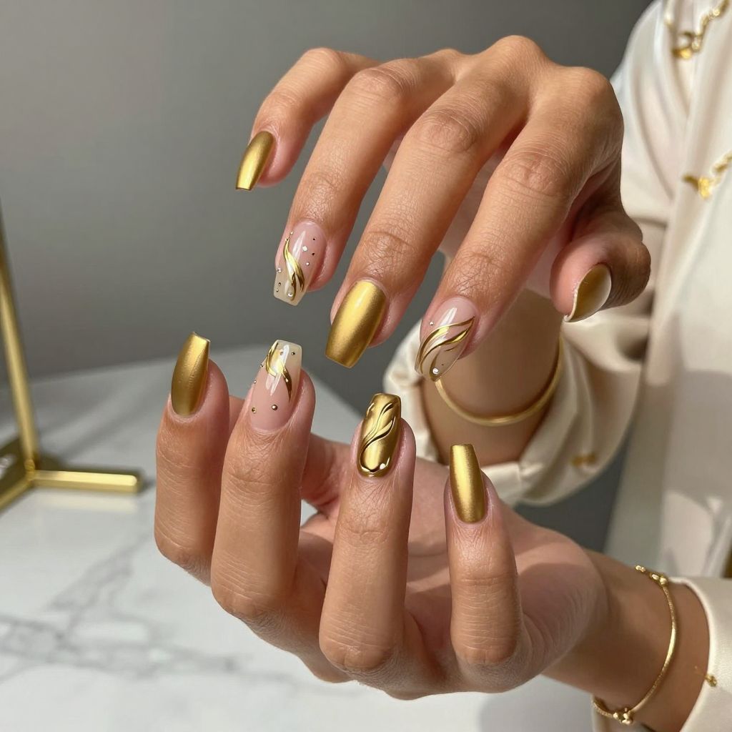 Matte Gold with Glossy Accents