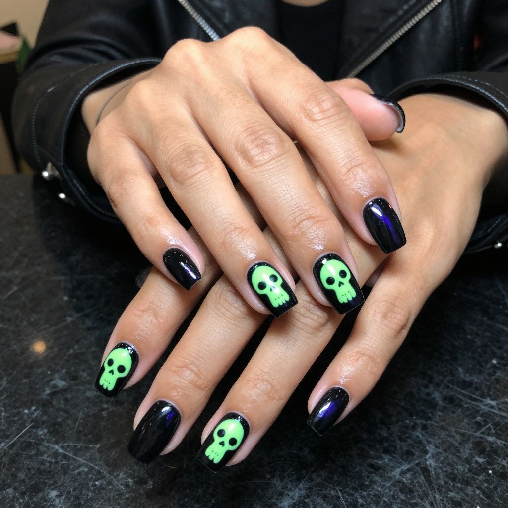 Toxic Green Skull Glow
