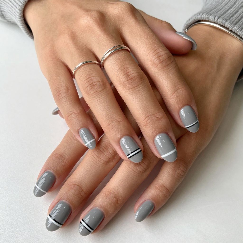 Soft Gray with Minimalist Stripes