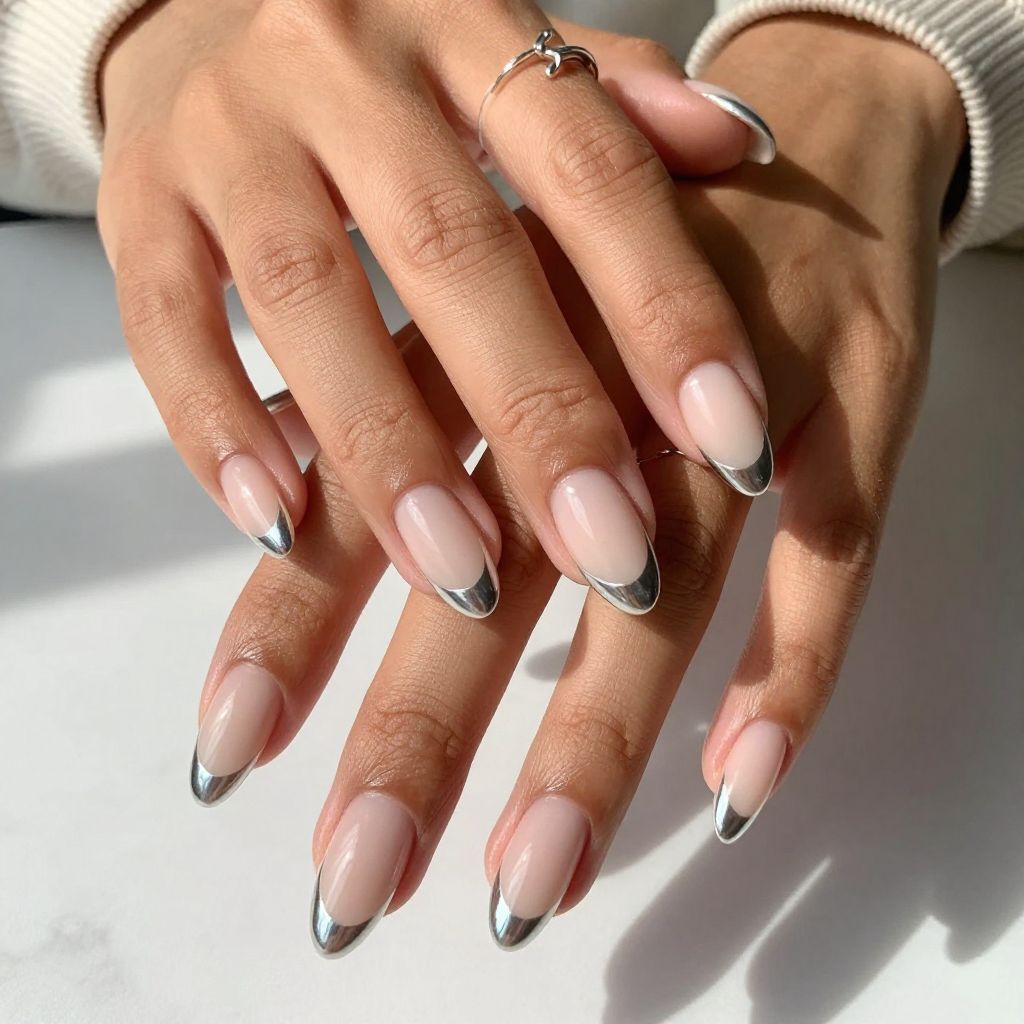 Minimalist Nude with Metallic Tips