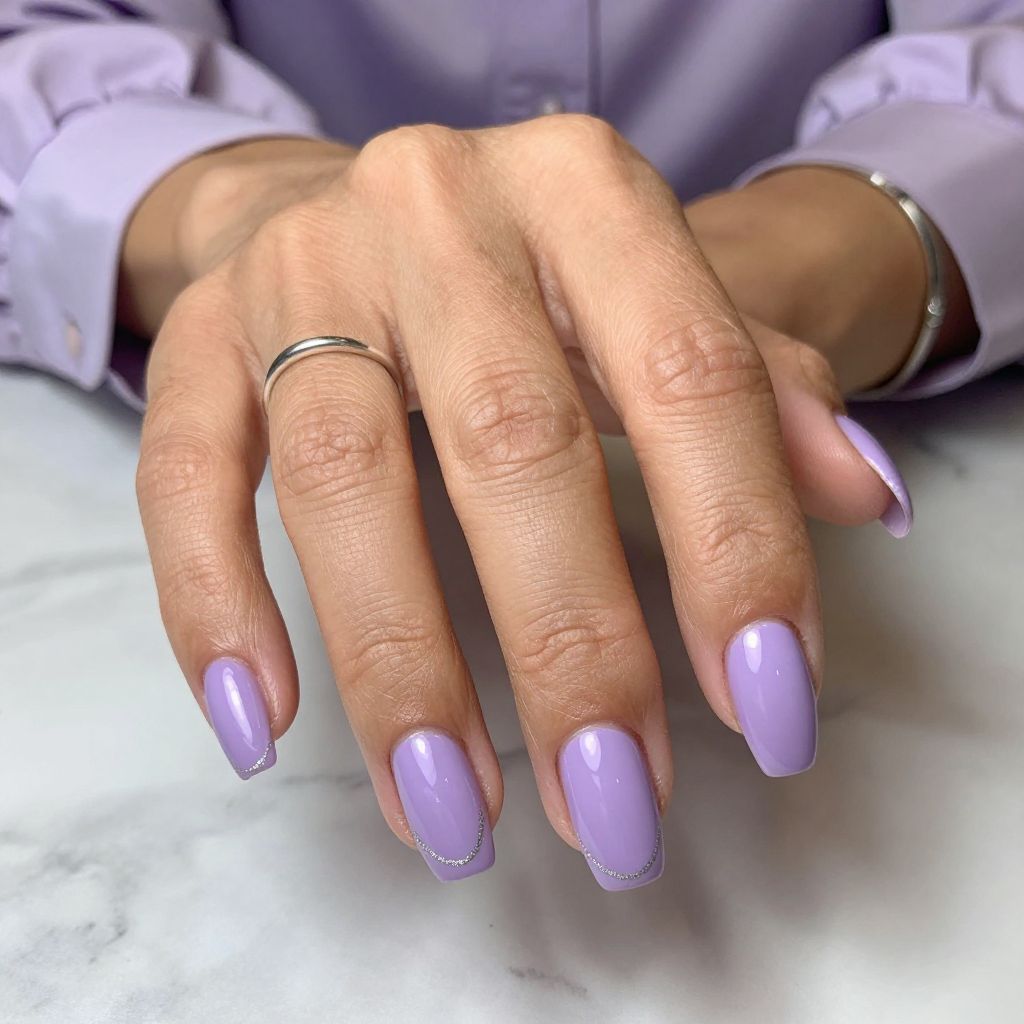 Soft Lavender with Metallic Polish Line