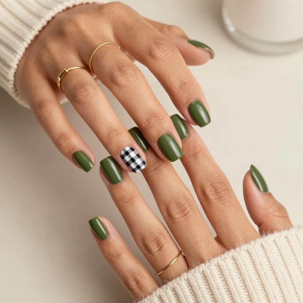 Glossy Green Plaid