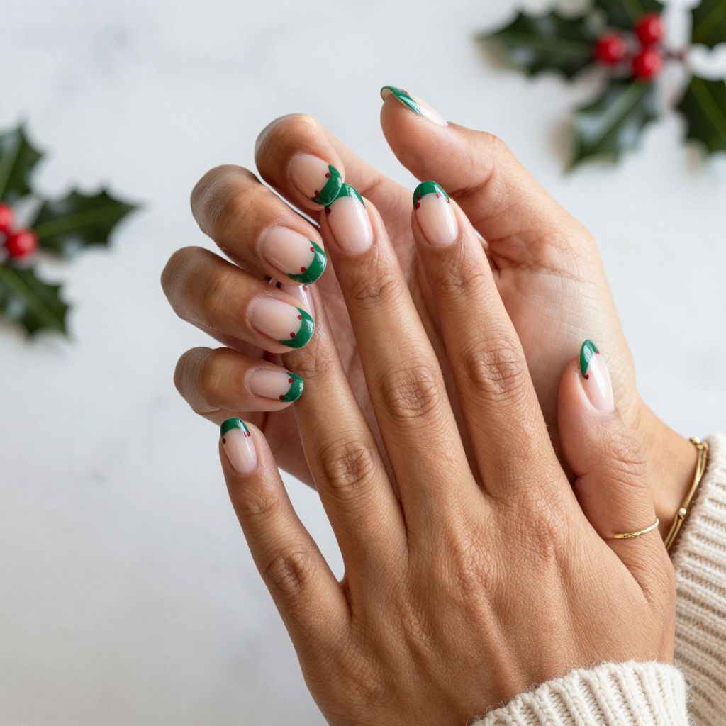 Holly Berry French Tips