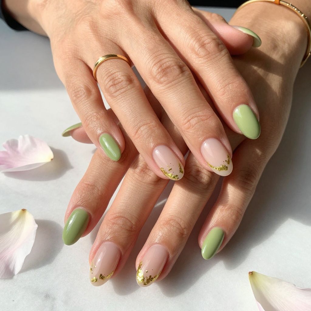 Pistachio French with Gold Foil