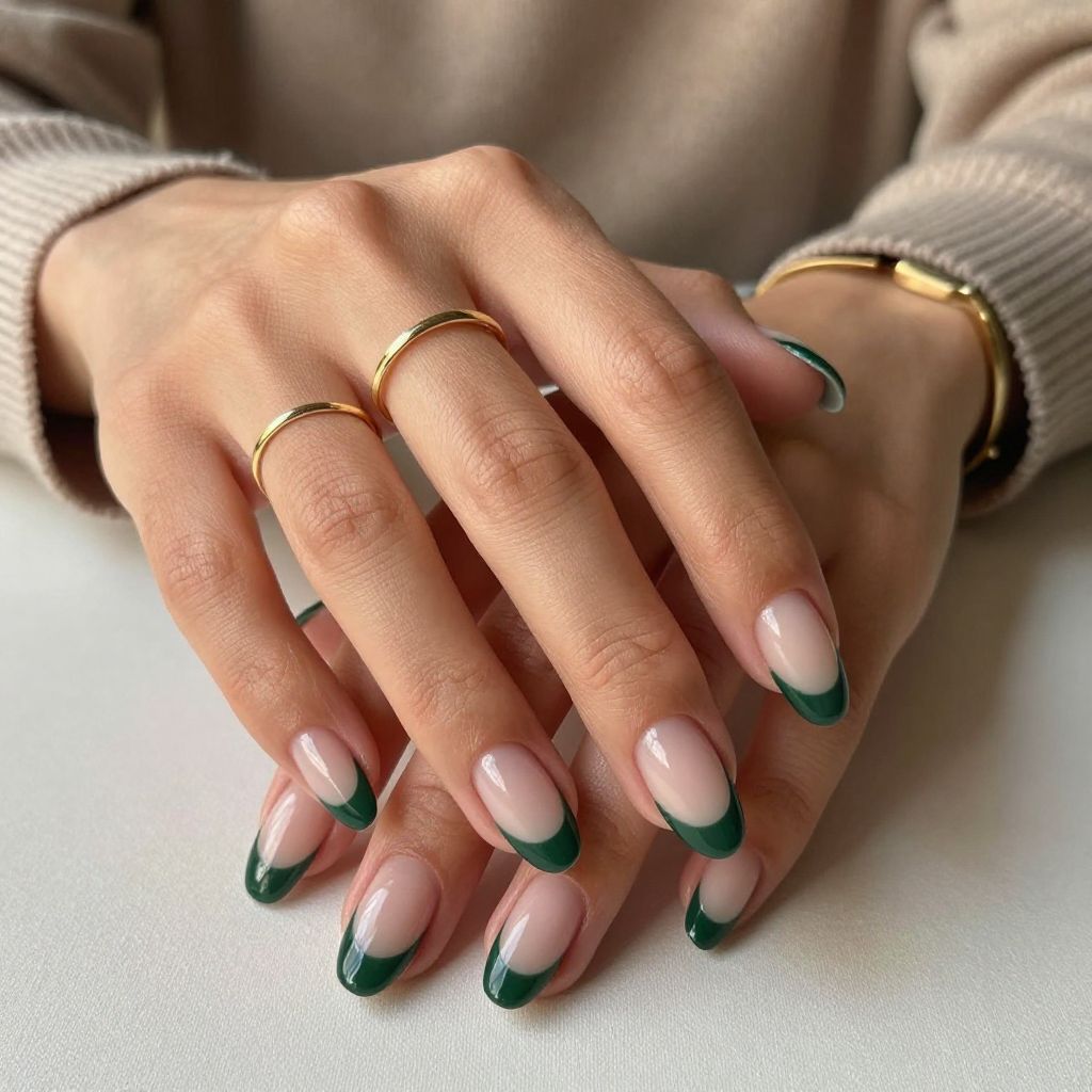 Dark Green French with Negative Space