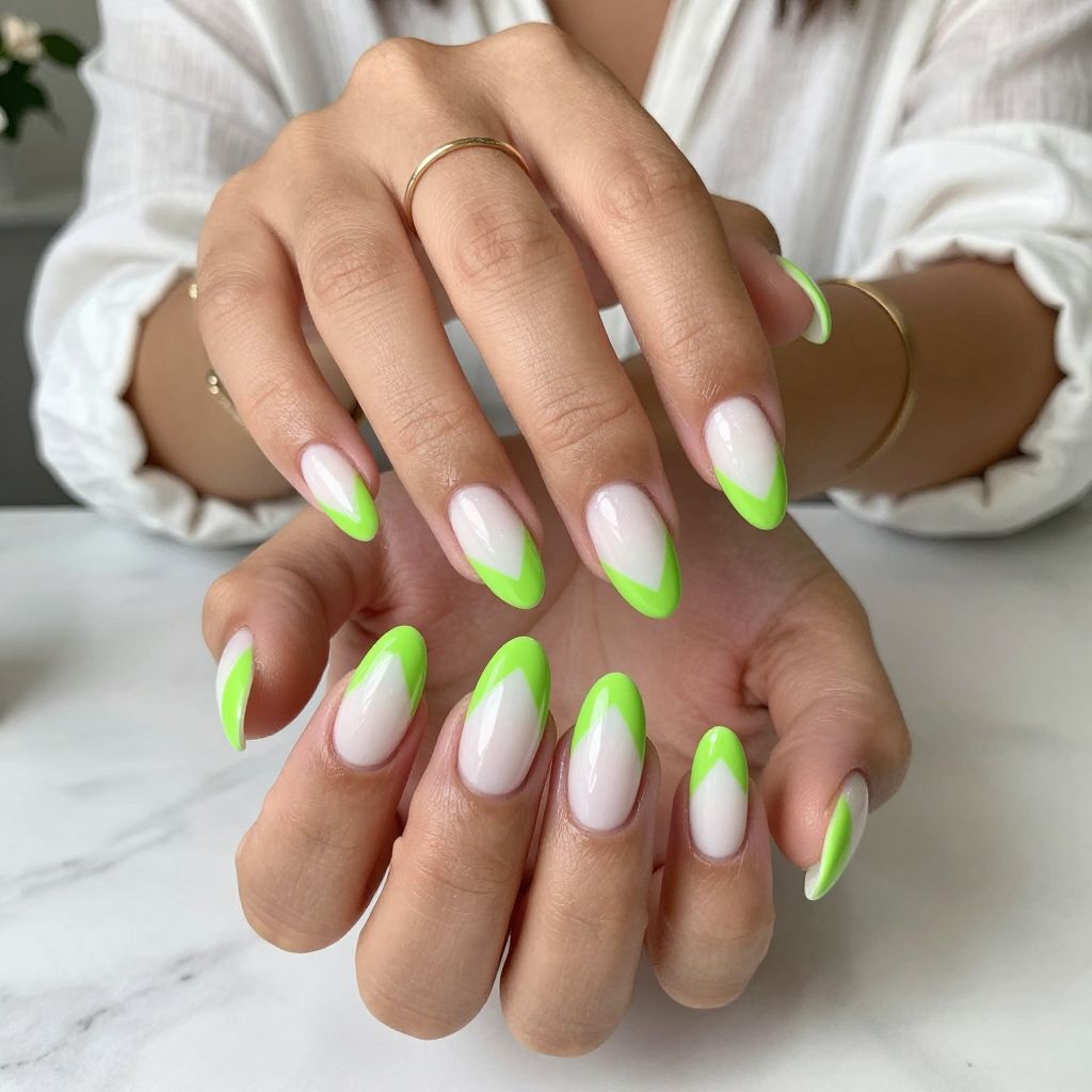 Chartreuse Chevron Tips