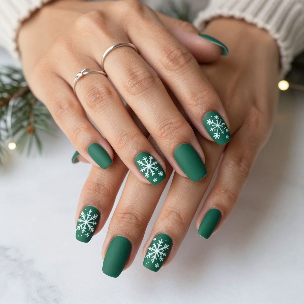 Classic Grinch Green with White Snowflakes