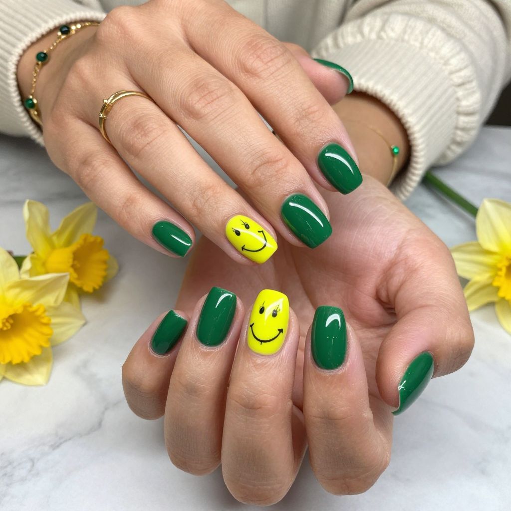 Grinch Smile Accent Nail