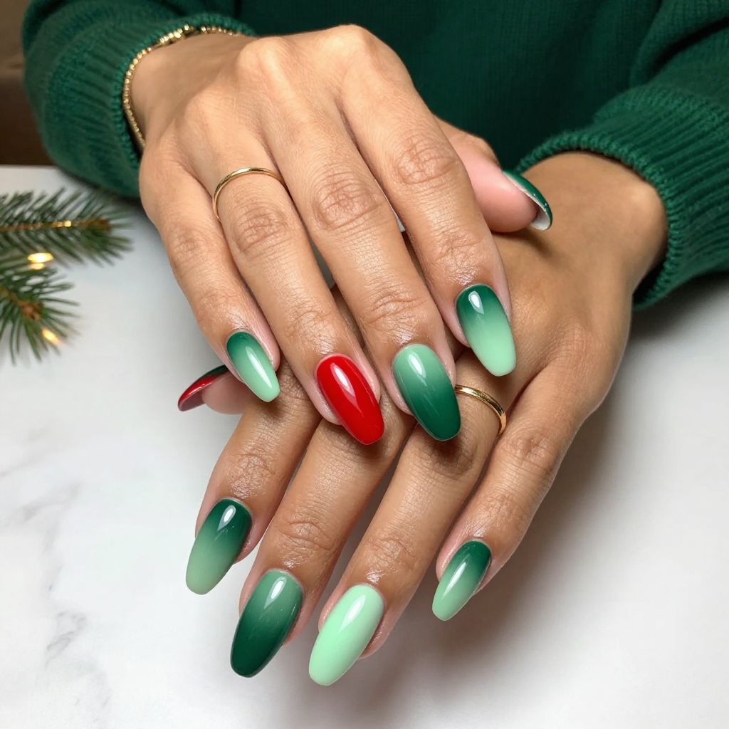 Grinch Ombre with Red Accent