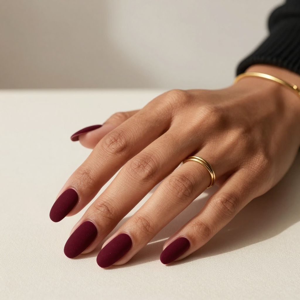 Long Coffin in Deep Burgundy with Velvet Matte Finish