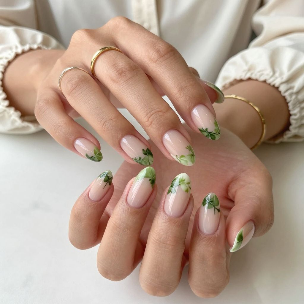 Classic Ivy Leaves on Nude Tips