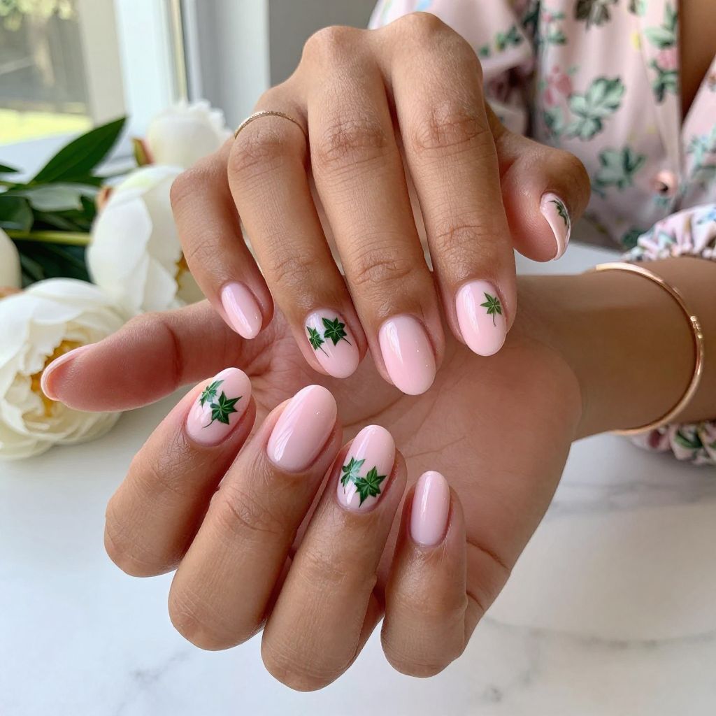 Ivy Stickers with Soft Pink Base