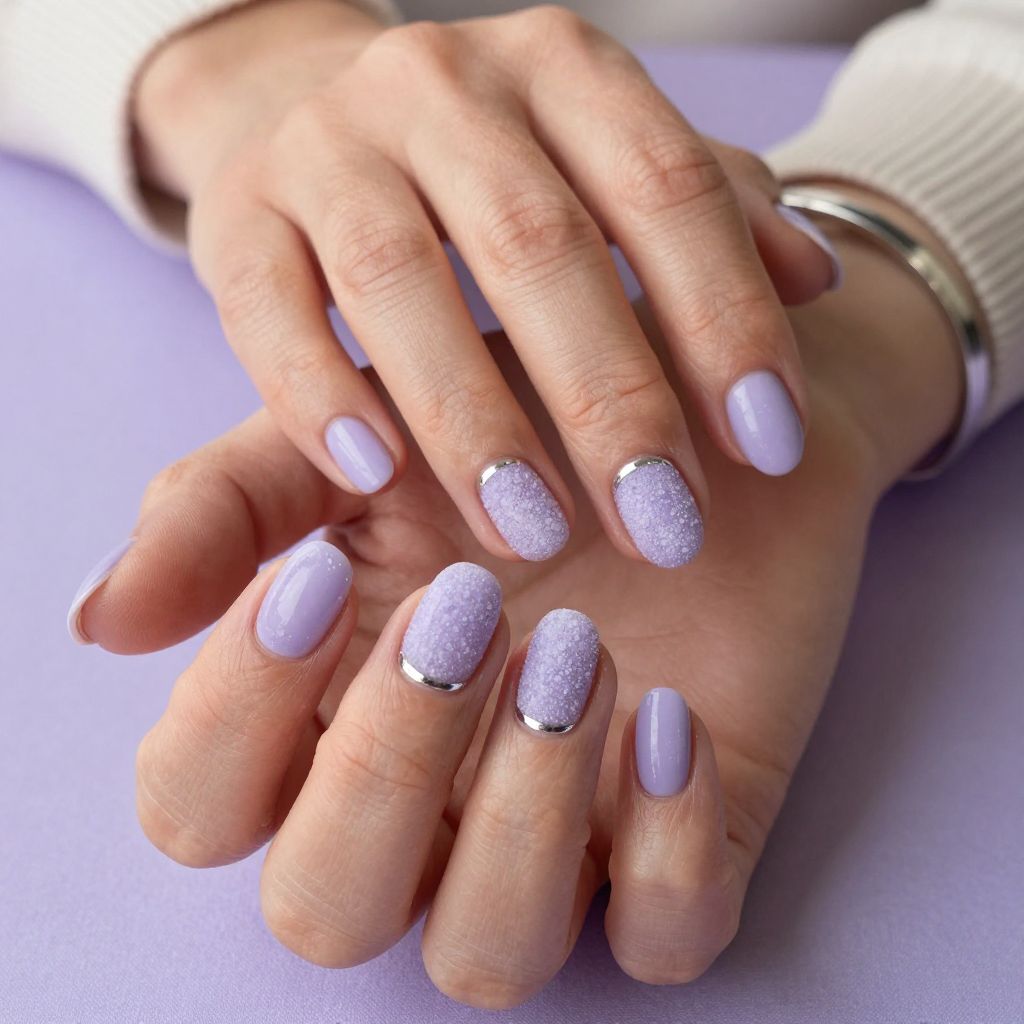 Frosted Lilac Dream Nails