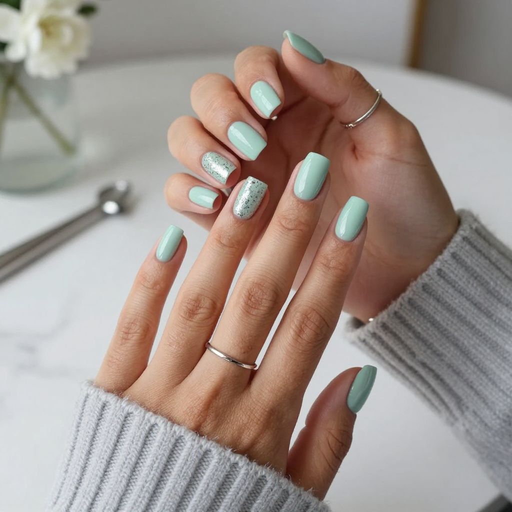 Frosty Mint with Silver Foil