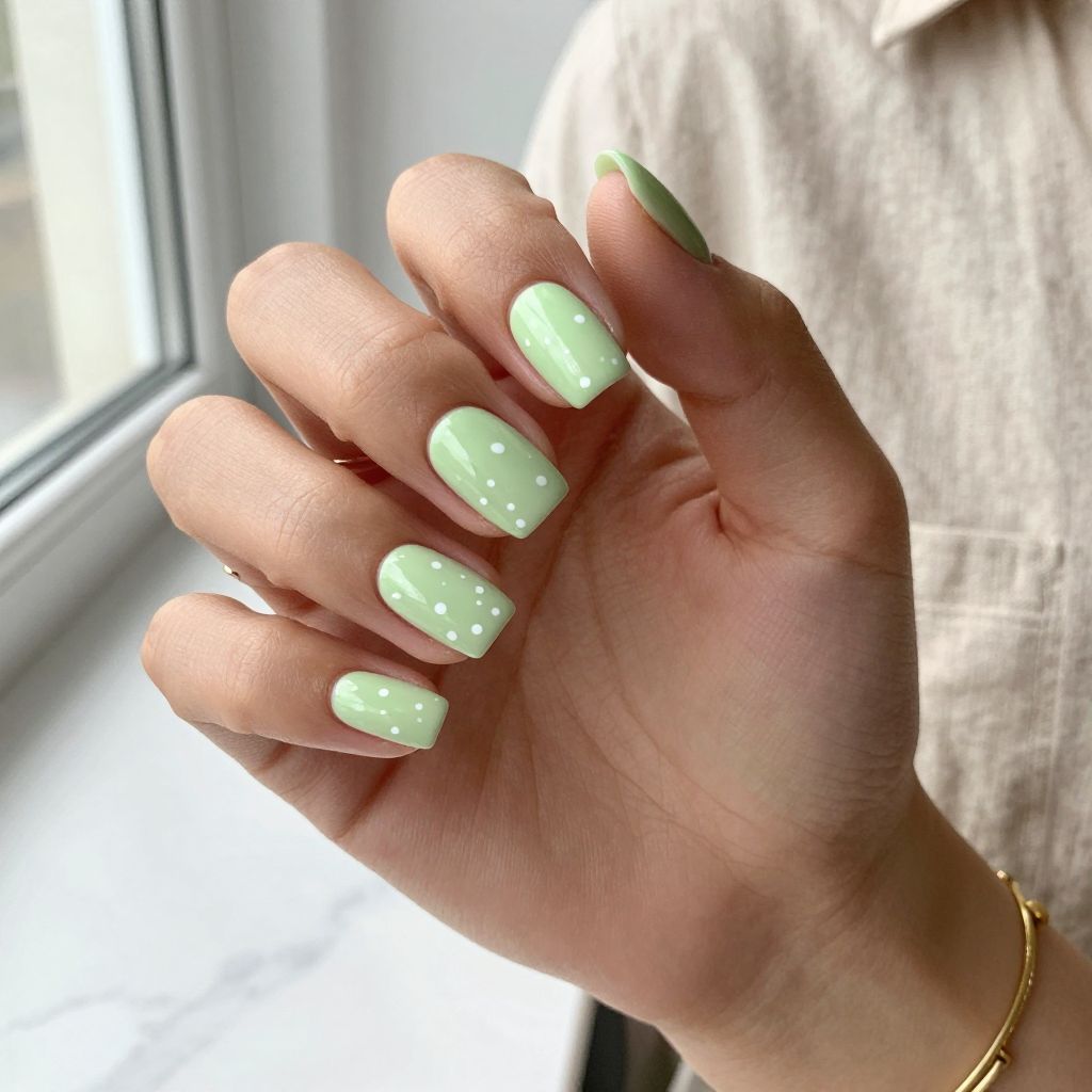 Pear Green Minimalist Dots