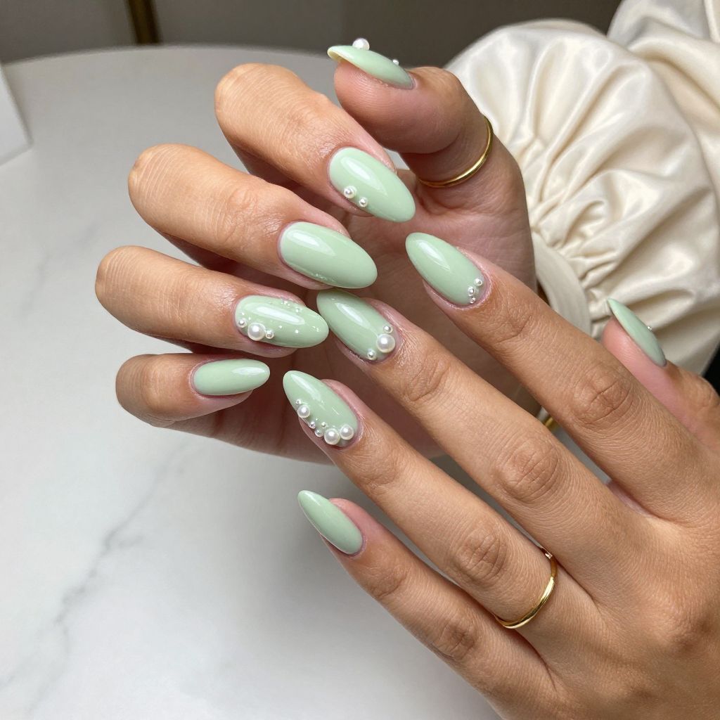 Pastel Pistachio with Pearls