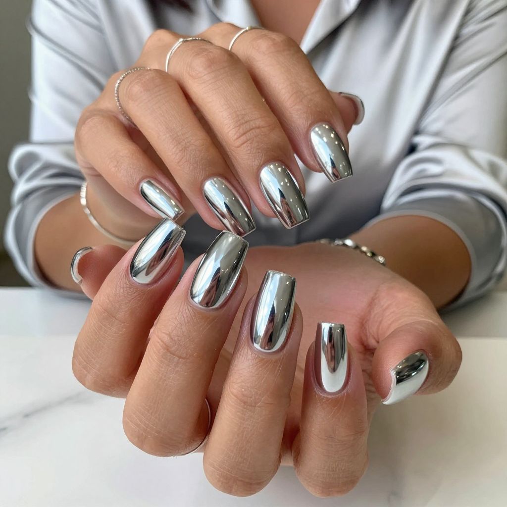 Chrome Silver with Mirror Shine