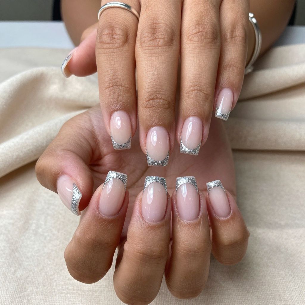French Tip Revival with Glitter Twist