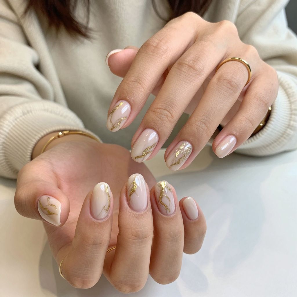 Golden Nude Marble Glam