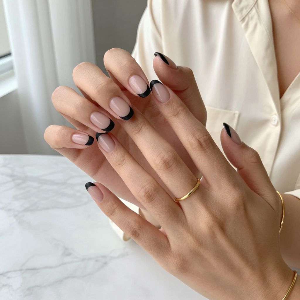 Matte Black French Tips