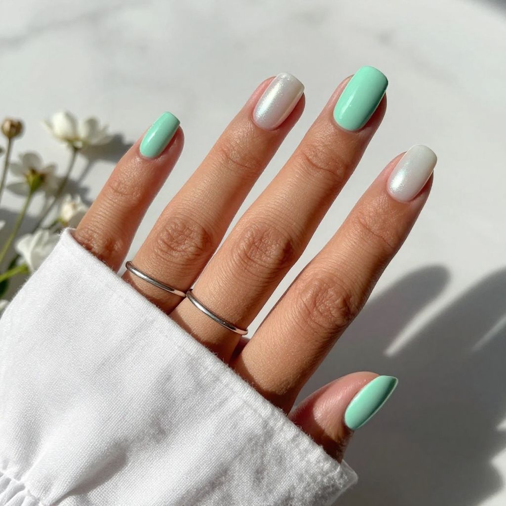 Glossy Lagoon Green with Pearlescent Tips