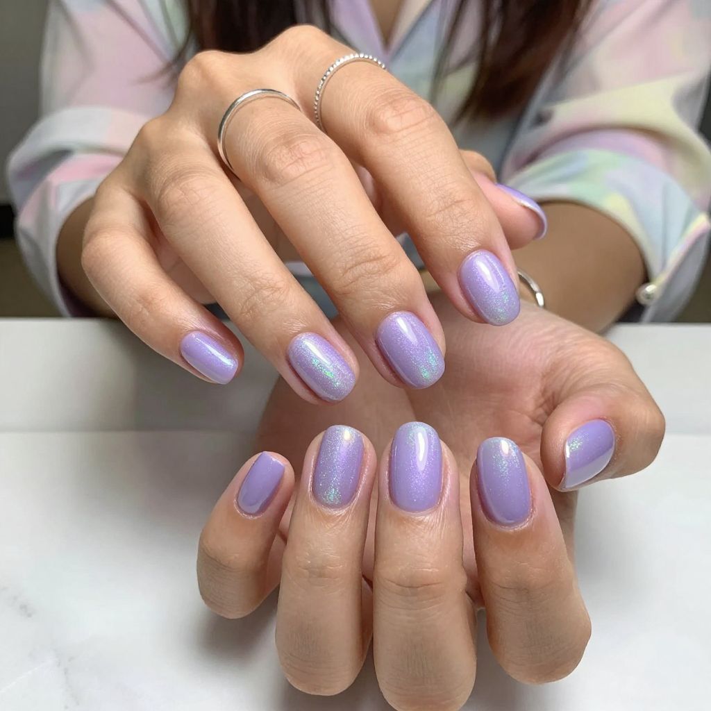 Metallic Lavender with Opal Highlights