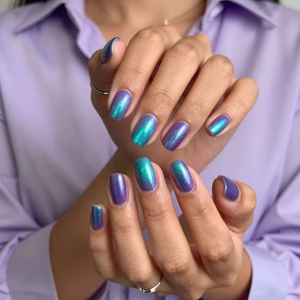 Shimmering Purple and Teal Gradient