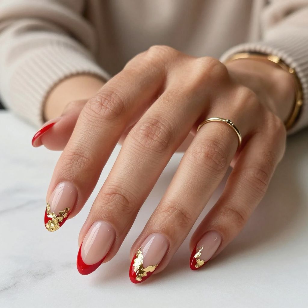 Red Tips with Gold Foil Accents