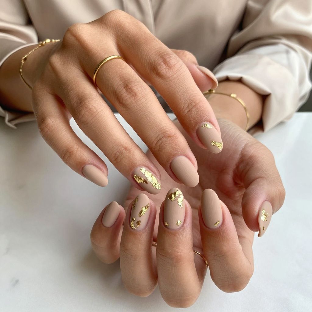 Textured Nude with Gold Foil