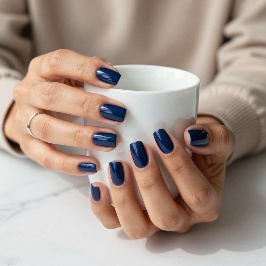 Classic Glossy Navy Nails