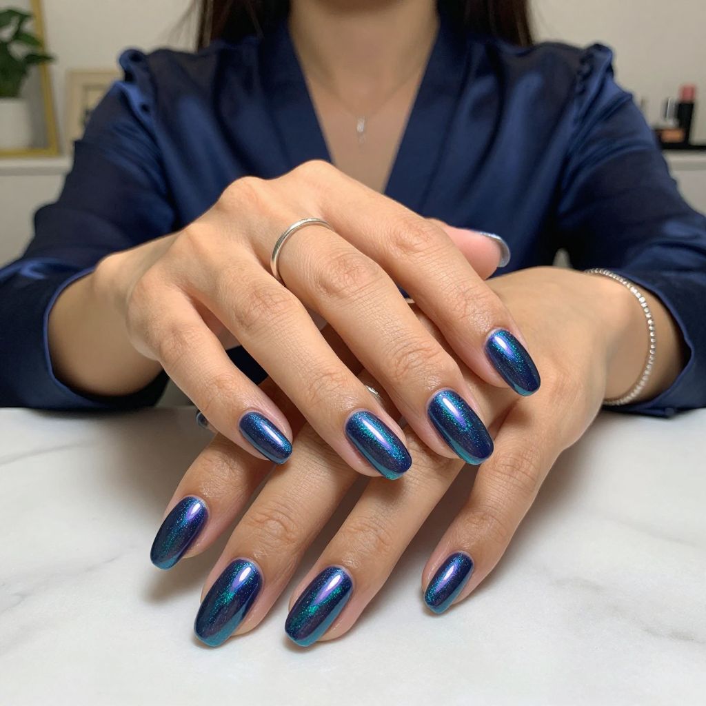 Navy Blue Holographic Shift