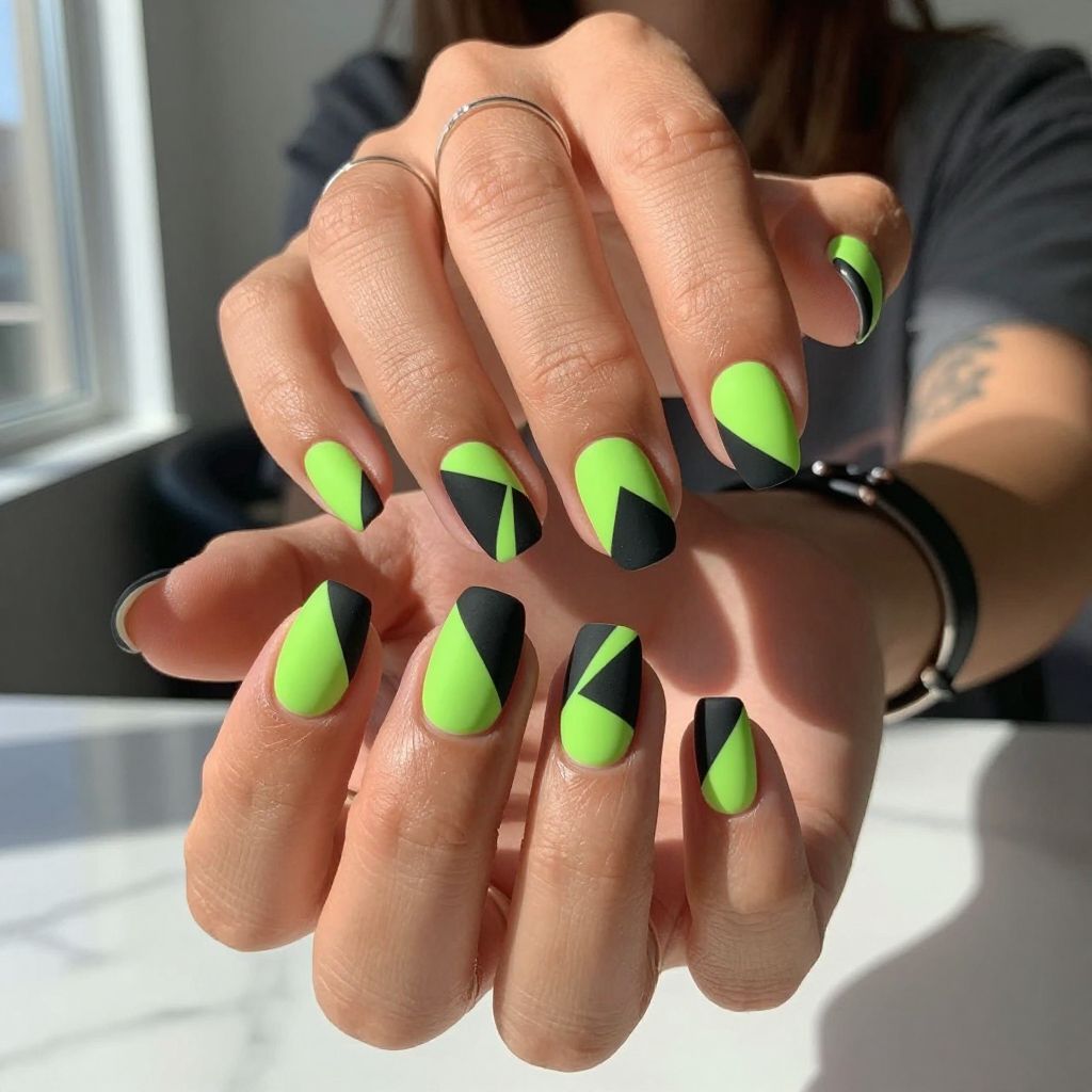 Neon Lime Geometric Play