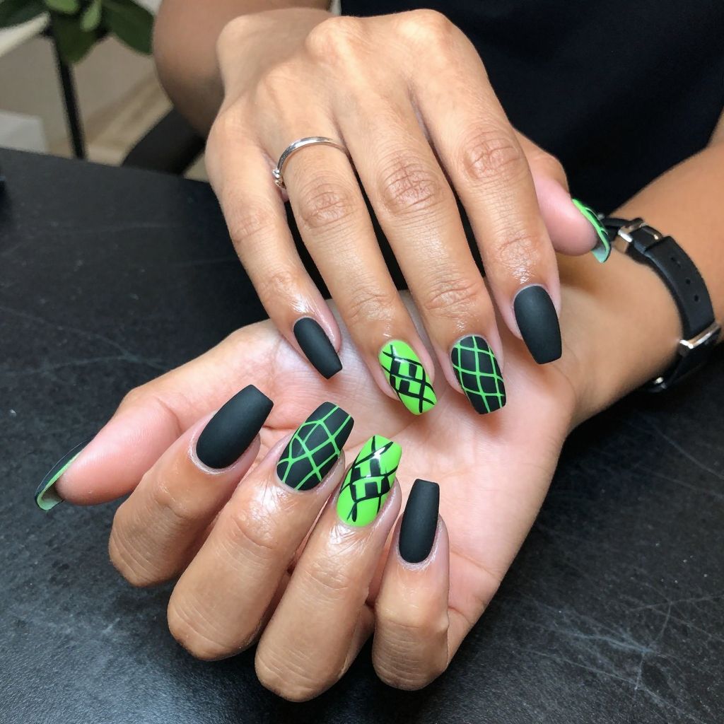 Neon Green Mesh Web