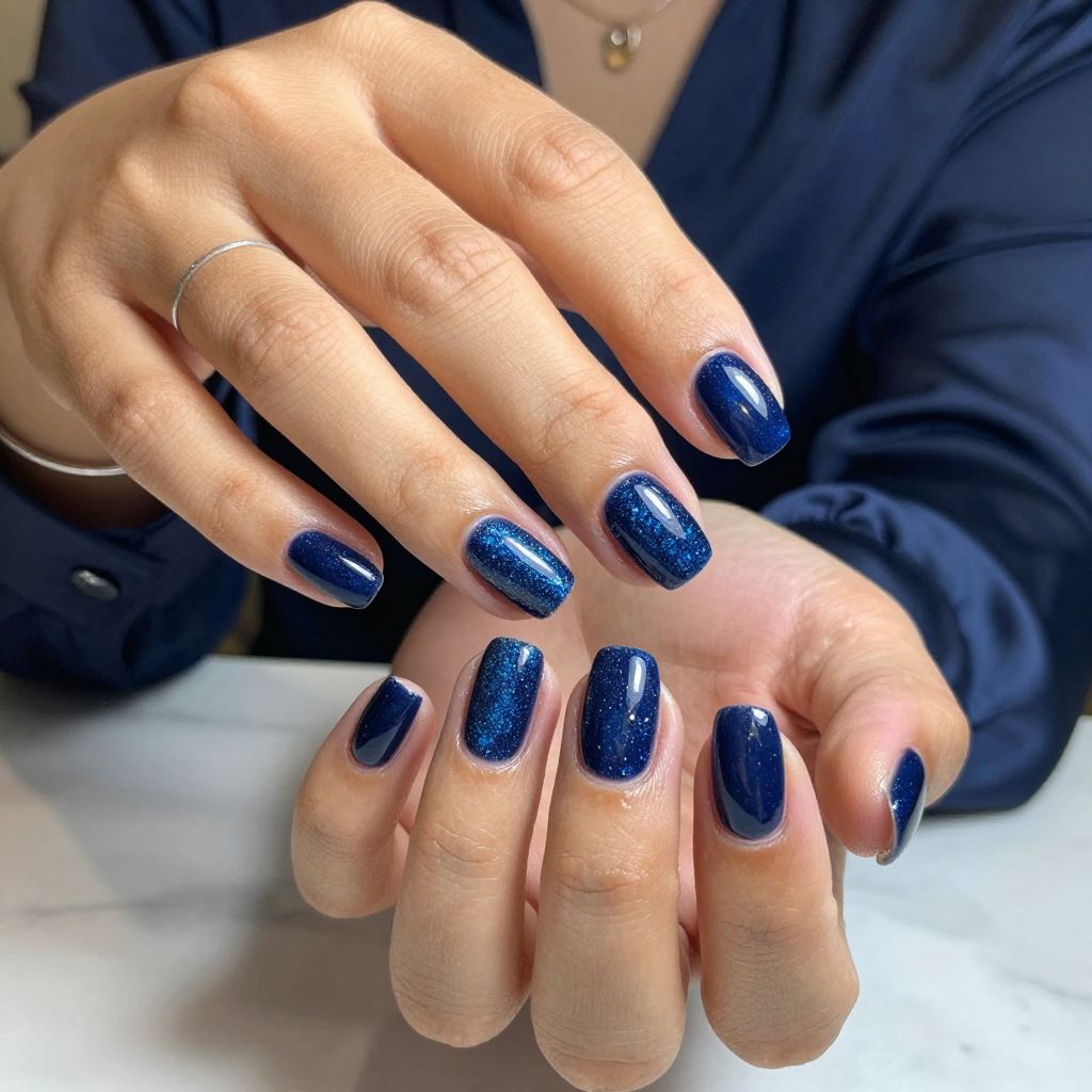 Glittery Midnight Blue Glam