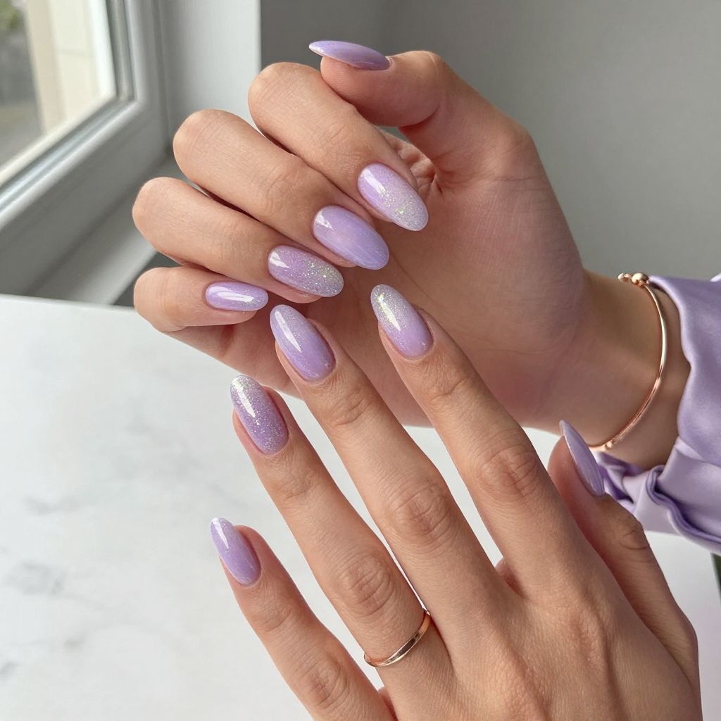 Soft Lilac Glitter Fade