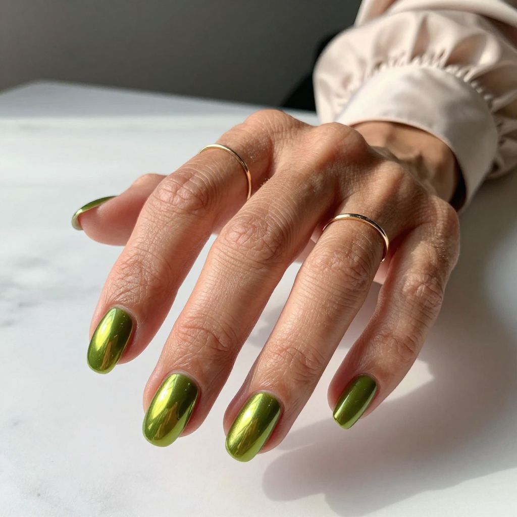 Olive Green Chrome Shine