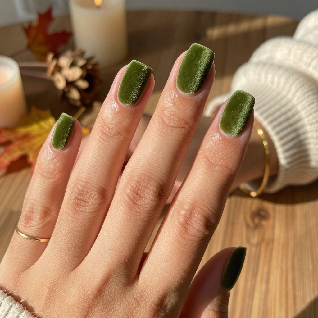 Textured Olive Velvet