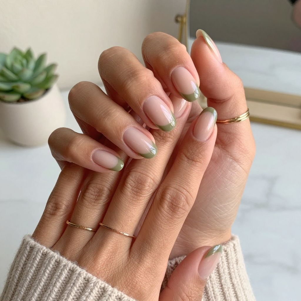 Olive French Tips with a Twist