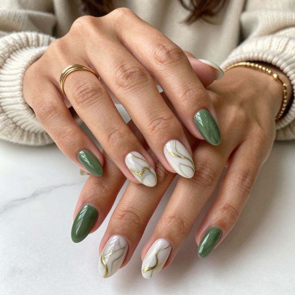 Olive Green Marble Magic