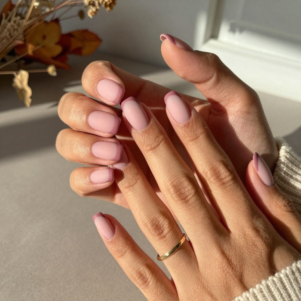 Dusty Rose Ombre French with Matte Finish