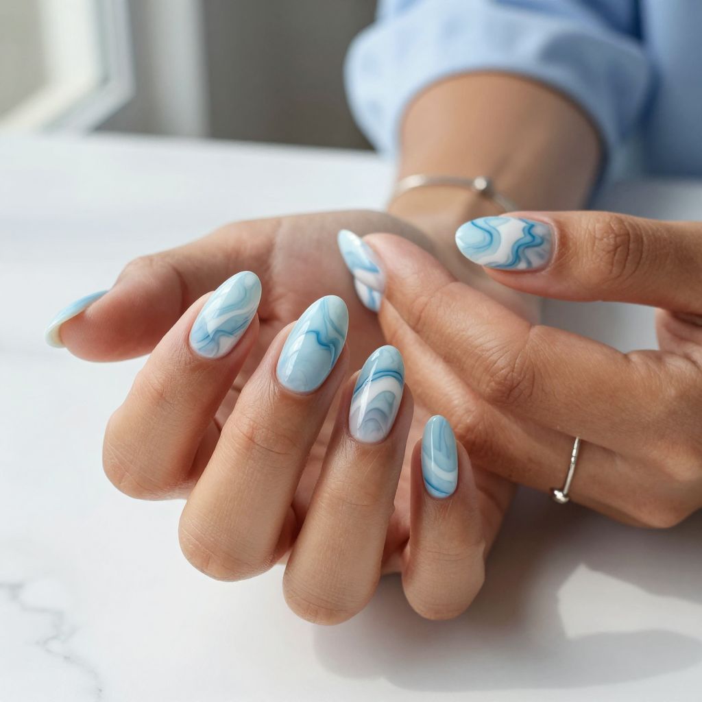 Soft Blue Marble Art
