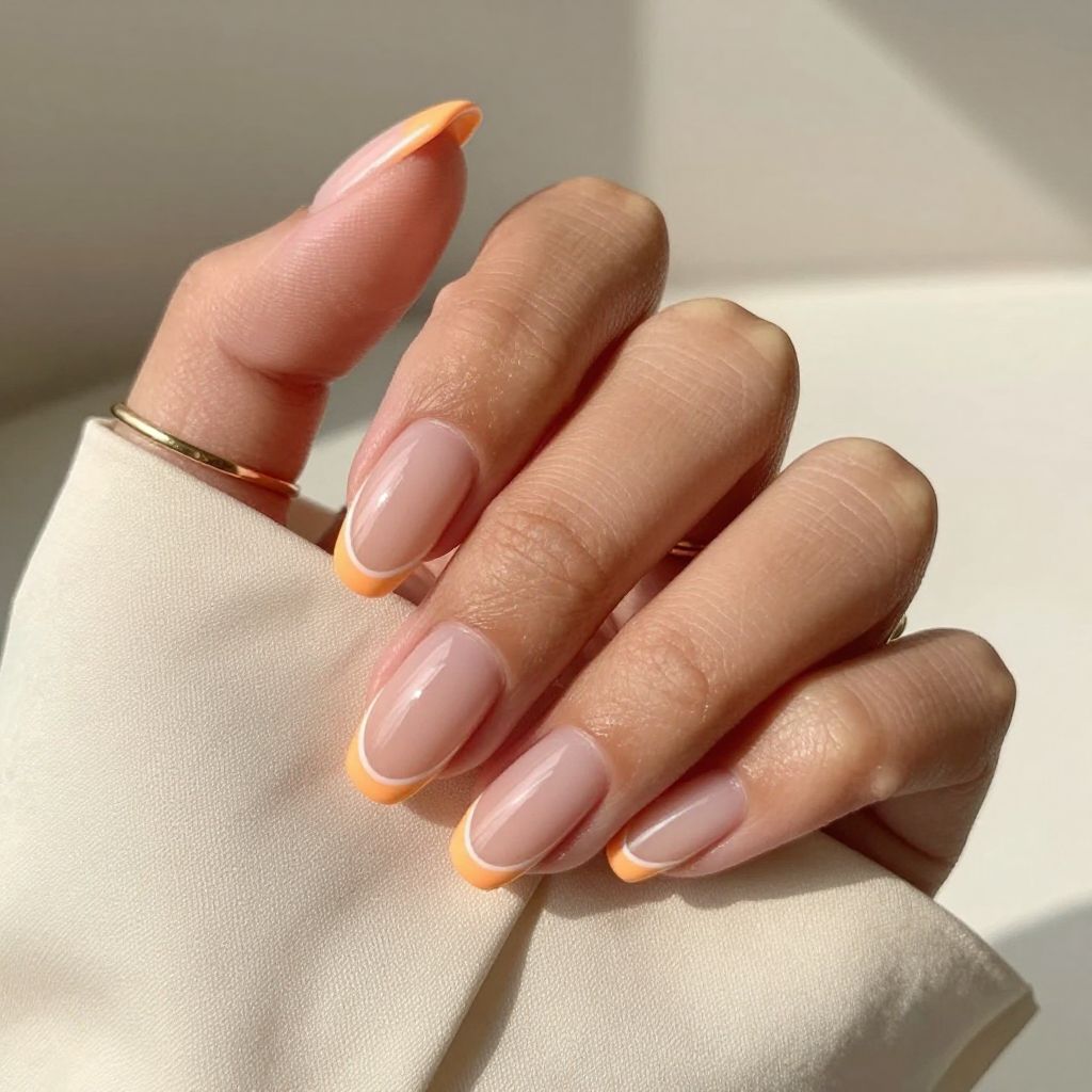 Soft Orange Tint with White Outline Tips