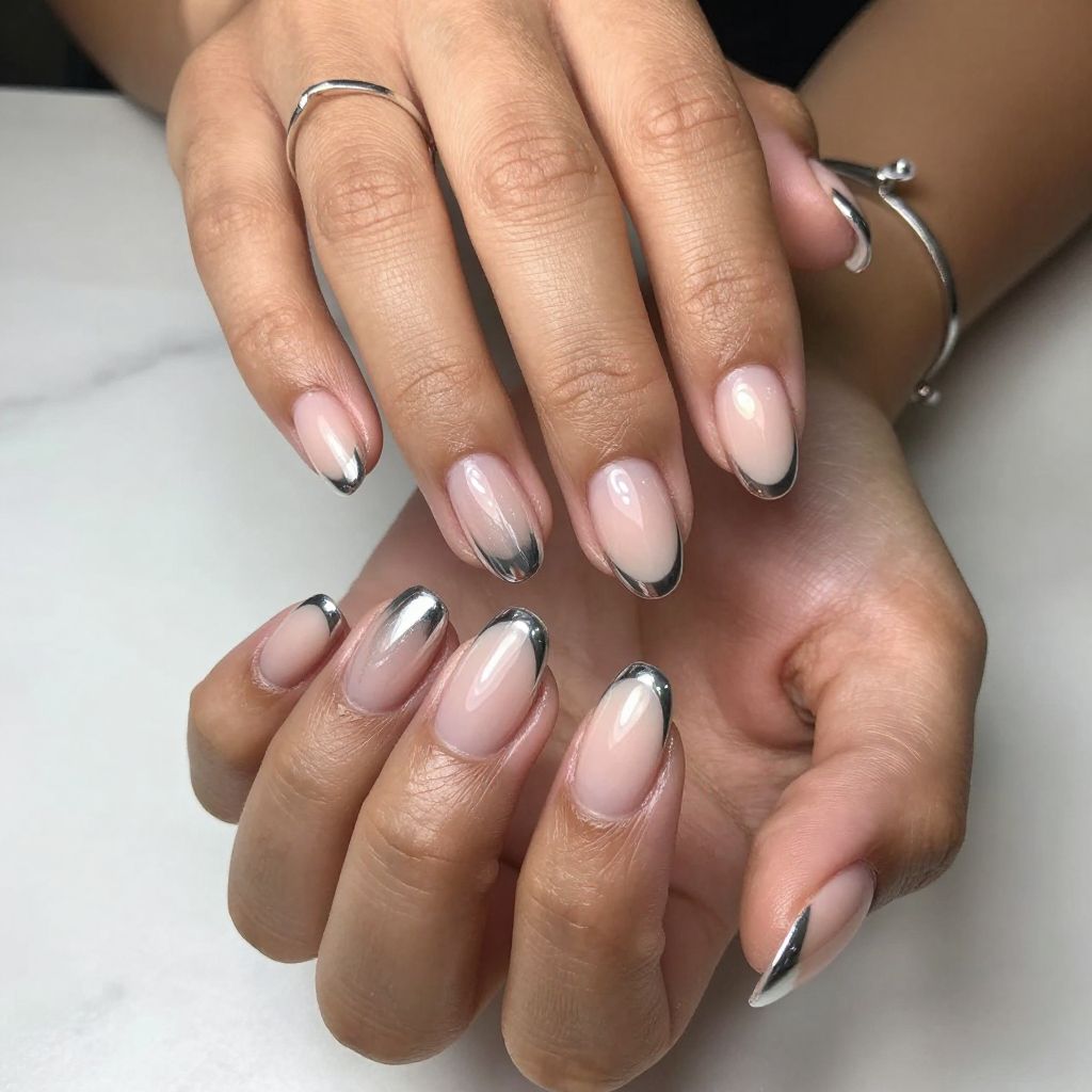 Chic Chrome French Tips