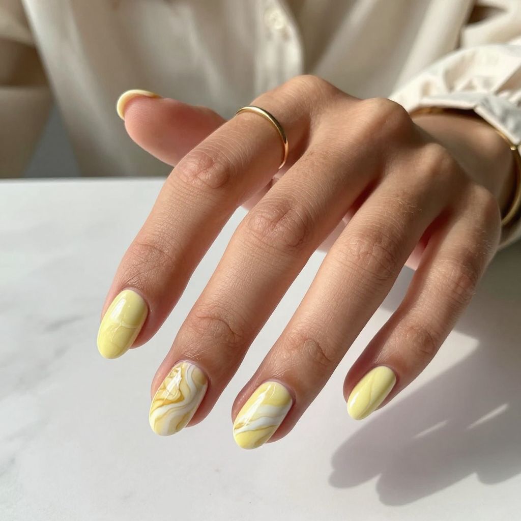 Pastel Yellow Marble Effect