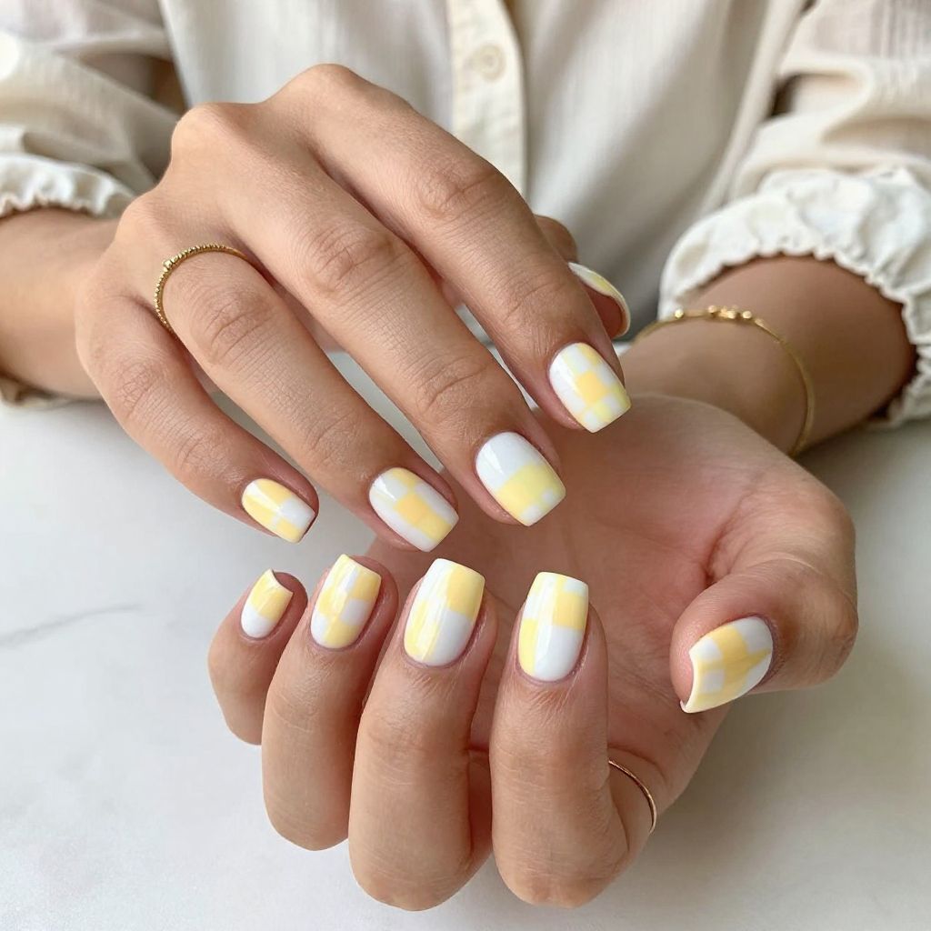 Checkerboard Pastel Yellow
