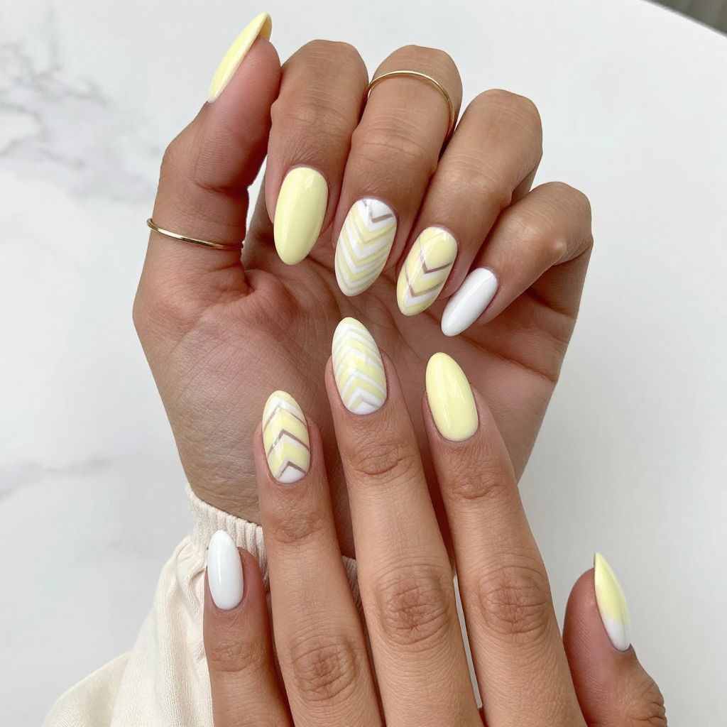 Pastel Yellow Chevron Patterns