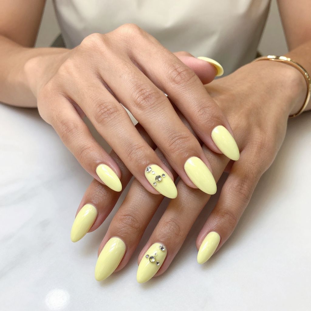 Pastel Yellow with Tiny Gems