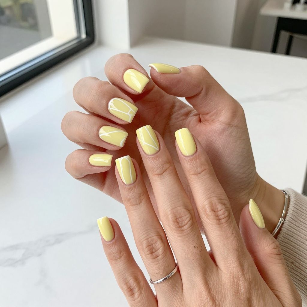 Pastel Yellow Graphic Lines